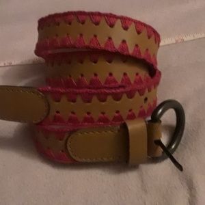 Steve Madden belt; woven fabric and faux leather